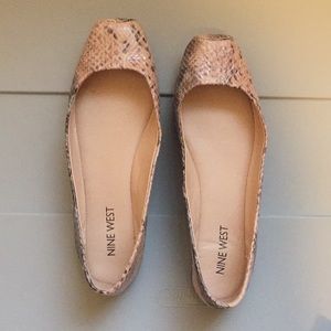 Faux snake print flats